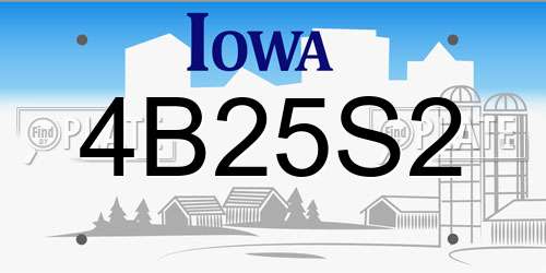 4B25S2 Iowa License Plate