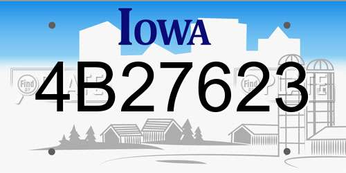 4B27623 Iowa License Plate