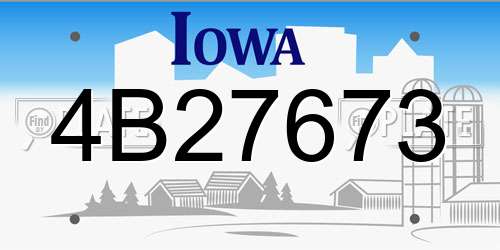4B27673 Iowa License Plate