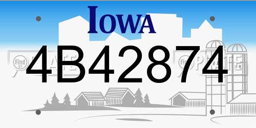 4B42874 Iowa License Plate