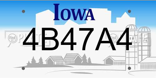4B47A4 Iowa License Plate