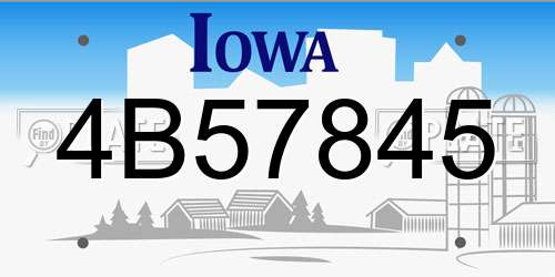 4B57845 Iowa License Plate