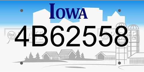 4B62558 Iowa License Plate