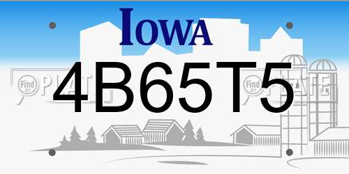 4B65T5 Iowa License Plate