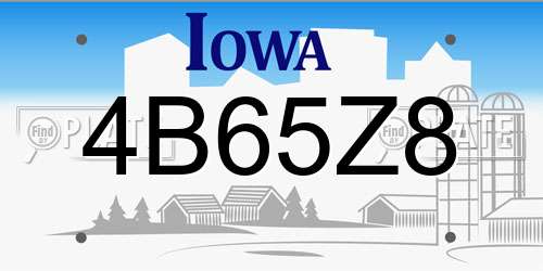 4B65Z8 Iowa License Plate