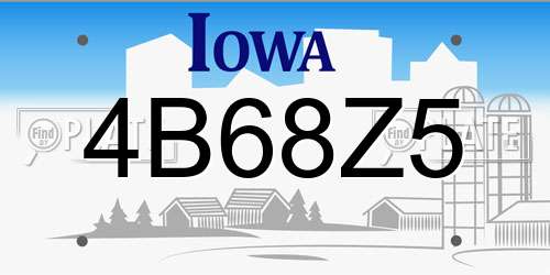 4B68Z5 Iowa License Plate