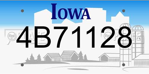 4B71128 Iowa License Plate