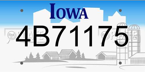 4B71175 Iowa License Plate