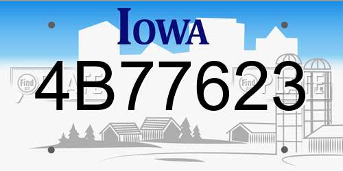 4B77623 Iowa License Plate