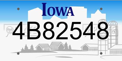 4B82548 Iowa License Plate