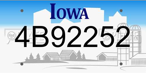 4B92252 Iowa License Plate