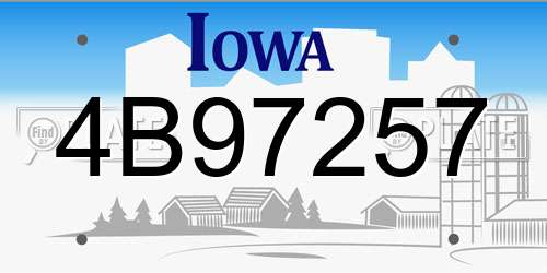 4B97257 Iowa License Plate