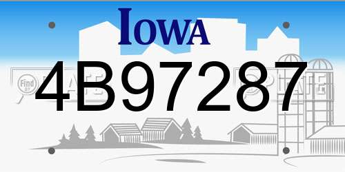 4B97287 Iowa License Plate