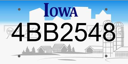 4BB2548 Iowa License Plate