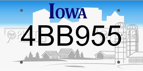 4BB955 Iowa License Plate