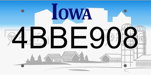 4BBE908 Iowa License Plate