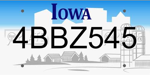 4BBZ545 Iowa License Plate