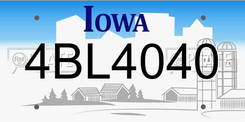 4BL4040 Iowa License Plate