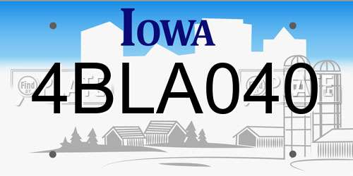 4BLA040 Iowa License Plate