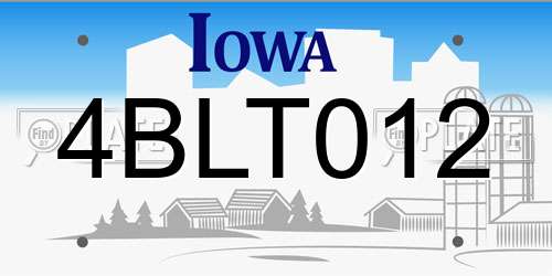 4BLT012 Iowa License Plate