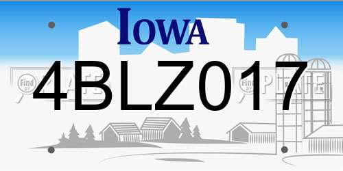 4BLZ017 Iowa License Plate