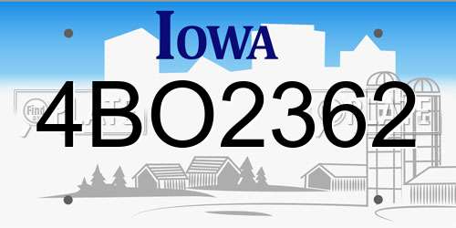 4BO2362 Iowa License Plate