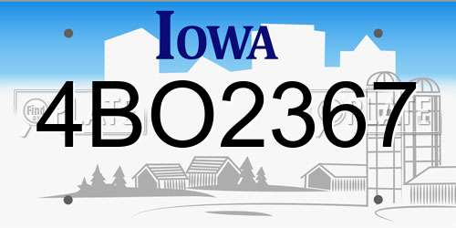 4BO2367 Iowa License Plate