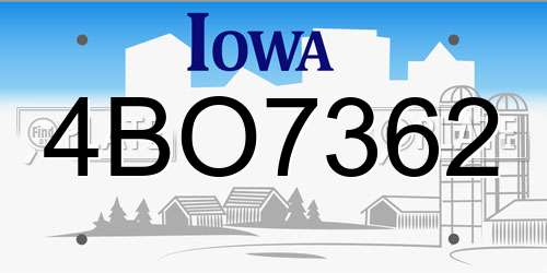 4BO7362 Iowa License Plate
