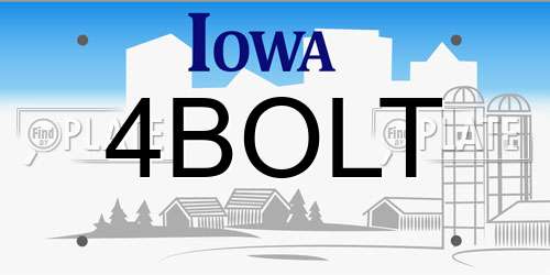 4BOLT Iowa License Plate