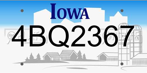 4BQ2367 Iowa License Plate