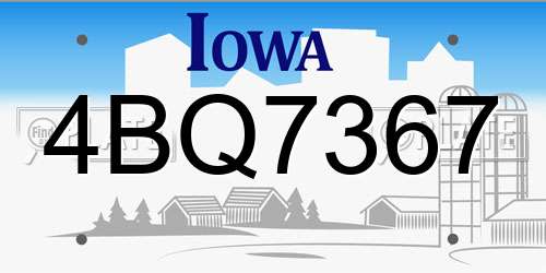 4BQ7367 Iowa License Plate