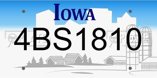 4BS1810 Iowa License Plate