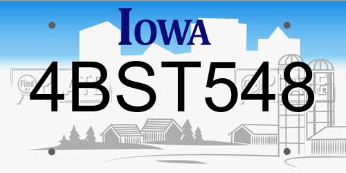 4BST548 Iowa License Plate