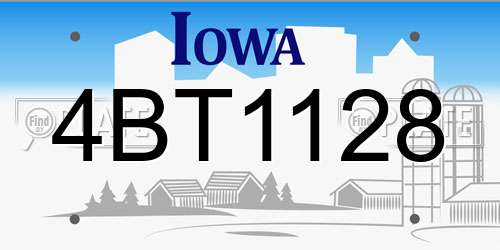 4BT1128 Iowa License Plate