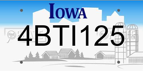 4BTI125 Iowa License Plate
