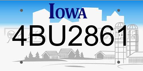 4BU2861 Iowa License Plate