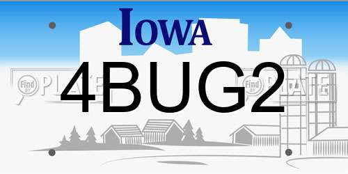 4BUG2 Iowa License Plate
