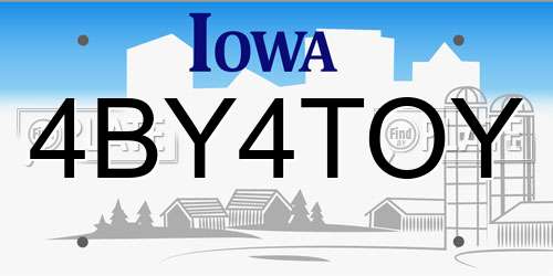 4BY4TOY Iowa License Plate
