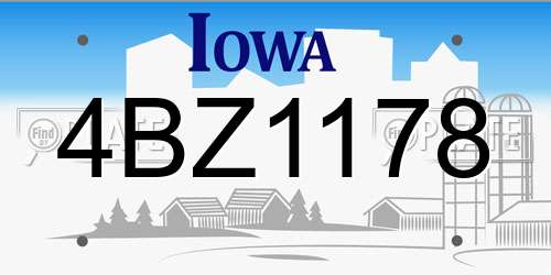 4BZ1178 Iowa License Plate