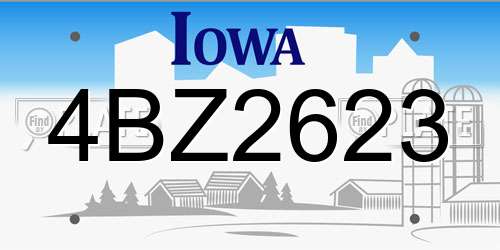 4BZ2623 Iowa License Plate