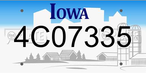 4C07335 Iowa License Plate
