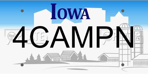 4CAMPN Iowa License Plate