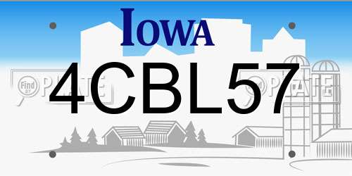 4CBL57 Iowa License Plate