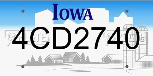 4CD2740 Iowa License Plate
