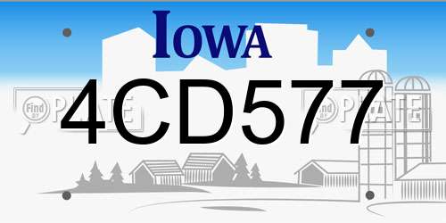 4CD577 Iowa License Plate