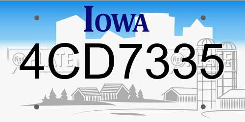 4CD7335 Iowa License Plate