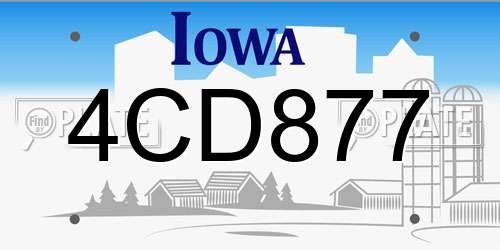 4CD877 Iowa License Plate