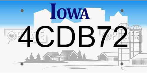 4CDB72 Iowa License Plate
