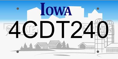 4CDT240 Iowa License Plate