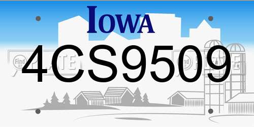 4CS9509 Iowa License Plate